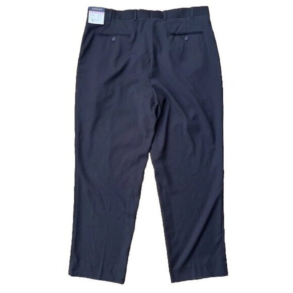 Adolfo Men’s Classic Pleated Black Dress Pants Trousers Size 38x30 Formal - Picture 2 of 15